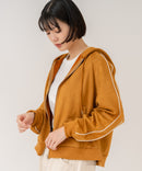 【C-FORT POINT/フォートポイント】【シワになりにくく適度な肉感でロングシーズン活躍】スエードポンチトラックジップパーカー 大人カジュアル 上品 スエード調 スポーティ サイドライン きれいめ カジュアル