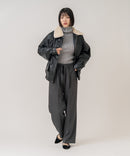 【C-FORT POINT/フォートポイント】【ティペットは取り外し可能】ティペット付き合皮ブルゾン フェイクレザー ヴィンテージライク シンプル 華やか カジュアル 着回し ❘ジーンズメイト公式オンラインショップ