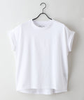 【汗染みの目立ちにくいTシャツ ZEROSTAIN/ゼロステイン】ロールカフラウンドヘムTシャツ レディース 汗染み防止 撥水加工 多機能 zo ホワイト ❘ジーンズメイト公式オンラインショップ