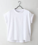 【汗染みの目立ちにくいTシャツ ZEROSTAIN/ゼロステイン】ロールカフラウンドヘムTシャツ レディース 汗染み防止 撥水加工 多機能 zo ホワイト ❘ジーンズメイト公式オンラインショップ