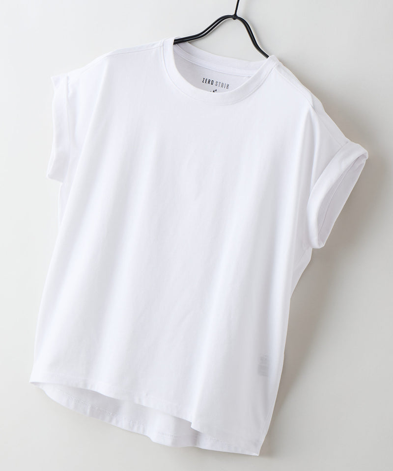汗染みの目立ちにくいTシャツ ZEROSTAIN/ゼロステイン】ロールカフ