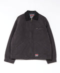 【BEN DAVIS/ベンデイビス】【コーデュロイ襟×丈短デザインがお洒落な一着】ヴィンテージダック ジップワークジャケット 表地綿100% コーデュロイ襟 薄中綿入り 丈短 ヴィンテージ風 ユニセックス ブラック ❘ジーンズメイト公式オンラインショップ