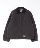 【BEN DAVIS/ベンデイビス】【コーデュロイ襟×丈短デザインがお洒落な一着】ヴィンテージダック ジップワークジャケット 表地綿100% コーデュロイ襟 薄中綿入り 丈短 ヴィンテージ風 ユニセックス ブラック ❘ジーンズメイト公式オンラインショップ