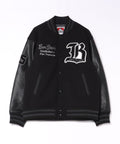 【BEN DAVIS/ベンデイビス】【アメカジのボトムスに合わせやすいサイズ感にリニューアル】フェイクメルトンスタジャン フェイクレザー 薄中綿入り ワッペン カジュアル ストリート ユニセックス