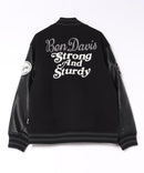 【BEN DAVIS/ベンデイビス】【アメカジのボトムスに合わせやすいサイズ感にリニューアル】フェイクメルトンスタジャン フェイクレザー 薄中綿入り ワッペン カジュアル ストリート ユニセックス