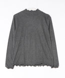 C-FORT POINT/フォートポイント】【アルガンオイル加工によりしっとりとなめらかな肌触りが魅力】しっとりリブハイネックロンT メロウ仕上げハイネック シンプル 上品 重ね着 レイヤード チャコールグレー FREE ❘ジーンズメイト公式オンラインショップ