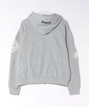【SEQUENZ/シークエンズ】 【ダブルジップ仕様でアレンジの幅が広がる！】ダメージ加工スウェットジップパーカー フーディー グランジ ユーズド感 ヴィンテージ風 セットアップ対応 ストリート Y2K ユニセックス