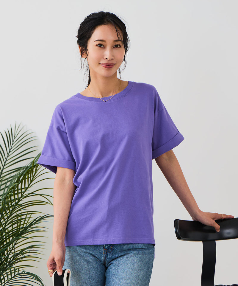 汗染みの目立ちにくいTシャツ ZEROSTAIN/ゼロステイン】ロールカフ