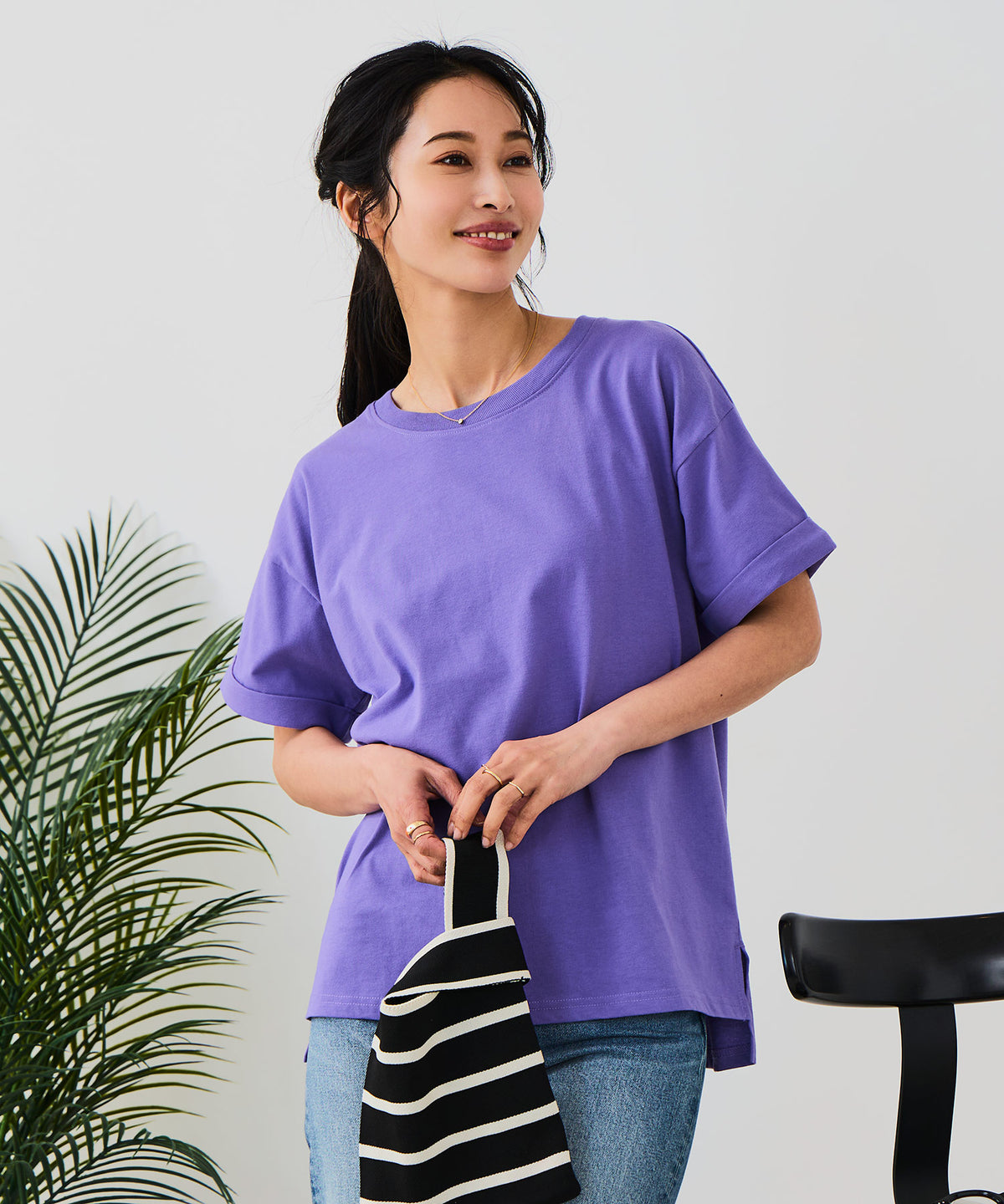 汗染みの目立ちにくいTシャツ ZEROSTAIN/ゼロステイン】ロールカフ