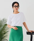 【汗染みの目立ちにくいTシャツ ZEROSTAIN/ゼロステイン】ロールカフサイドスリットTシャツ 撥水・UVカット機能付き レディース 快適Tシャツ zo ❘ジーンズメイト公式オンラインショップ