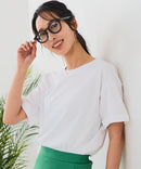 【汗染みの目立ちにくいTシャツ ZEROSTAIN/ゼロステイン】ロールカフサイドスリットTシャツ 撥水・UVカット機能付き レディース 快適Tシャツ zo ❘ジーンズメイト公式オンラインショップ