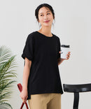【汗染みの目立ちにくいTシャツ ZEROSTAIN/ゼロステイン】ロールカフサイドスリットTシャツ 撥水・UVカット機能付き レディース 快適Tシャツ zo ❘ジーンズメイト公式オンラインショップ