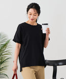 【汗染みの目立ちにくいTシャツ ZEROSTAIN/ゼロステイン】ロールカフサイドスリットTシャツ 撥水・UVカット機能付き レディース 快適Tシャツ zo ❘ジーンズメイト公式オンラインショップ