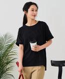 【汗染みの目立ちにくいTシャツ ZEROSTAIN/ゼロステイン】ロールカフサイドスリットTシャツ 撥水・UVカット機能付き レディース 快適Tシャツ zo ❘ジーンズメイト公式オンラインショップ