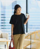 【汗染みの目立ちにくいTシャツ ZEROSTAIN/ゼロステイン】ロールカフサイドスリットTシャツ 撥水・UVカット機能付き レディース 快適Tシャツ zo ❘ジーンズメイト公式オンラインショップ