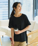 【汗染みの目立ちにくいTシャツ ZEROSTAIN/ゼロステイン】ロールカフサイドスリットTシャツ 撥水・UVカット機能付き レディース 快適Tシャツ zo ❘ジーンズメイト公式オンラインショップ