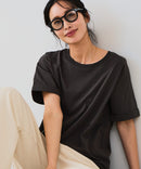 【汗染みの目立ちにくいTシャツ ZEROSTAIN/ゼロステイン】ロールカフサイドスリットTシャツ 撥水・UVカット機能付き レディース 快適Tシャツ zo ❘ジーンズメイト公式オンラインショップ