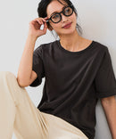 【汗染みの目立ちにくいTシャツ ZEROSTAIN/ゼロステイン】ロールカフサイドスリットTシャツ 撥水・UVカット機能付き レディース 快適Tシャツ zo ❘ジーンズメイト公式オンラインショップ