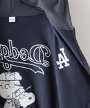 【PEANUTS/ピーナッツ】【ユニセックスデザインでリンクコーデにも◎】MLB×PEANUTS 裏起毛ジップパーカー 保温 キャラクター ドジャース ヤンキース ホワイトソックス