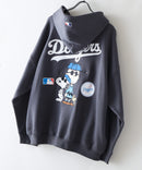 【PEANUTS/ピーナッツ】【ユニセックスデザインでリンクコーデにも◎】MLB×PEANUTS 裏起毛ジップパーカー 保温 キャラクター ドジャース ヤンキース ホワイトソックス