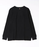 【HANES/ヘインズ】【体のラインを拾わないオーバーサイズシルエット】Thermal Top クルーネックロングスリーブTシャツ サステナブルコットン ワッフル編み オープンエンド糸 型崩れしにくい タグレス仕様 ユニセックス