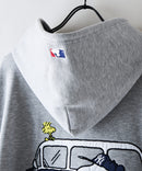 【PEANUTS/ピーナッツ】【ユニセックスデザインでリンクコーデにも◎】MLB×PEANUTS 裏起毛ジップパーカー 保温 キャラクター ドジャース ヤンキース ホワイトソックス
