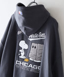 【PEANUTS/ピーナッツ】【ユニセックスデザインでリンクコーデにも◎】MLB×PEANUTS 裏起毛ジップパーカー 保温 キャラクター ドジャース ヤンキース ホワイトソックス