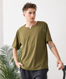 【HEAT BLOCKER/ヒートブロッカー】【まるで着る日傘！遮熱＆UVカット】コットンライク キーネックTシャツ 吸水速乾 アンチピリング イージーケア ユニセックス