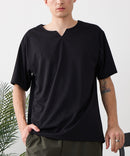 【HEAT BLOCKER/ヒートブロッカー】【まるで着る日傘！遮熱＆UVカット】コットンライク キーネックTシャツ 吸水速乾 アンチピリング イージーケア ユニセックス