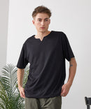 【HEAT BLOCKER/ヒートブロッカー】【まるで着る日傘！遮熱＆UVカット】コットンライク キーネックTシャツ 吸水速乾 アンチピリング イージーケア ユニセックス