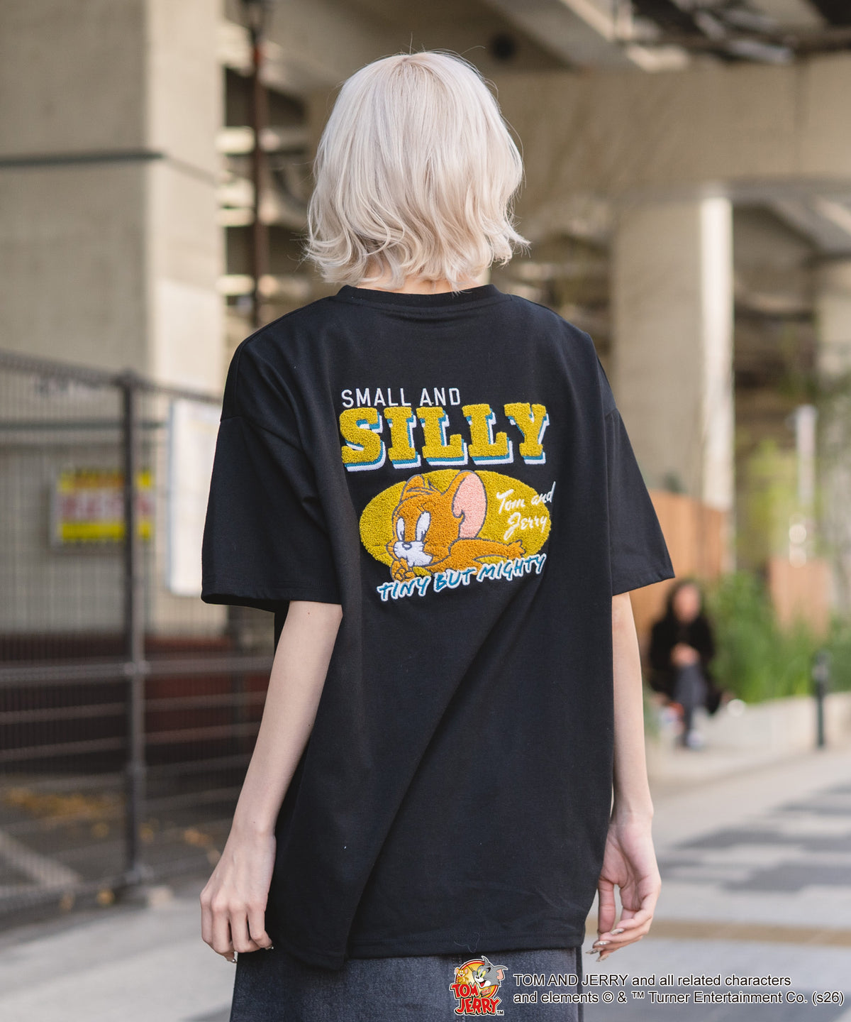 TOM＆JERRY/トムとジェリー】バックサガラ刺繍 半袖Tシャツ ルーズ