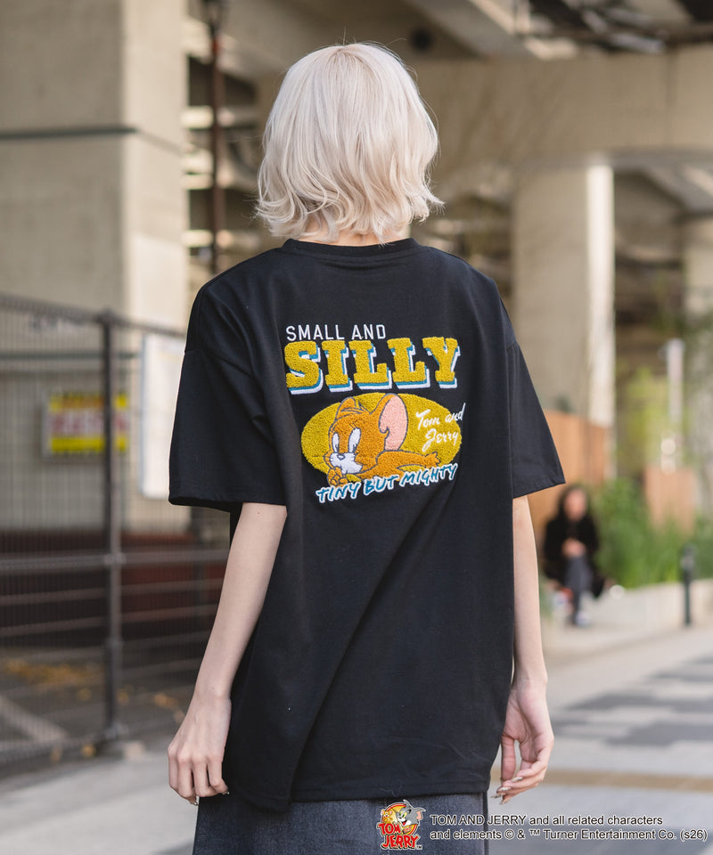 TOM＆JERRY/トムとジェリー】バックサガラ刺繍 半袖Tシャツ ルーズ