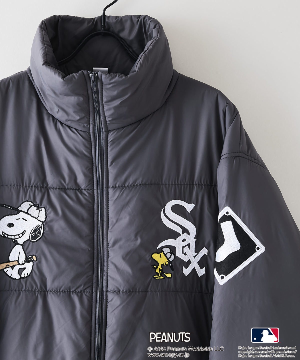 PEANUTS×MLB】オリジナルデザイン ナイロンパファージャケット 中綿