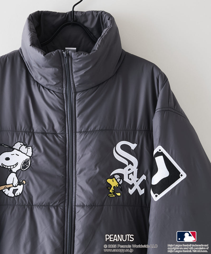 【PEANUTS×MLB】オリジナルデザイン ナイロンパファージャケット 中綿ジャケット ヤンキース ドジャース ホワイトソックス