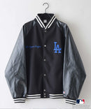 【PEANUTS/ピーナッツ】【ユニセックスデザイン リンクコーデ・カップルコーデにも◎】MLB×PEANUTS スタジアムジャンパー スタジャン オーバーサイズ フェイクレザー ドジャース ヤンキース パドレス ❘ジーンズメイト公式オンラインショップ