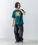 【SPONGEBOB/スポンジ・ボブ】 オリジナルデザイン 刺繍 Tシャツ ドロップショルダー ビッグシルエット ユニセックス キャラクター