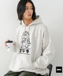 【GODZILLA/ゴジラ】ゴジラ キングギドラ オリジナルデザイン ビッグシルエット 裏起毛 プルオーバーパーカー フーディー ドロップショルダー オーバーサイズ