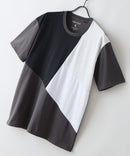 【ZERO STAIN/ゼロステイン】汗染みの目立ちにくいTシャツ ZEROSTAIN 切り替えデザインTシャツ 防汚 UVカット スミクロ B柄 ❘ジーンズメイト公式オンラインショップ