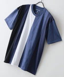 【ZERO STAIN/ゼロステイン】汗染みの目立ちにくいTシャツ ZEROSTAIN 切り替えデザインTシャツ 防汚 UVカット ブルー A柄 ❘ジーンズメイト公式オンラインショップ