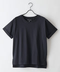 【汗染みの目立ちにくいTシャツ ZEROSTAIN/ゼロステイン】ロールカフサイドスリットTシャツ 撥水・UVカット機能付き レディース 快適Tシャツ zo ブラック ❘ジーンズメイト公式オンラインショップ