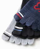 【HANES/ヘインズ】【蒸れない・におわない】5本指ソックス 3足組 抗菌防臭・吸汗 ショート丈 ラインソックス 3Pパック ❘ジーンズメイト公式オンラインショップ