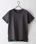 【汗染みの目立ちにくいTシャツ ZEROSTAIN/ゼロステイン】ロールカフサイドスリットTシャツ 撥水・UVカット機能付き レディース 快適Tシャツ zo スミクロ ❘ジーンズメイト公式オンラインショップ