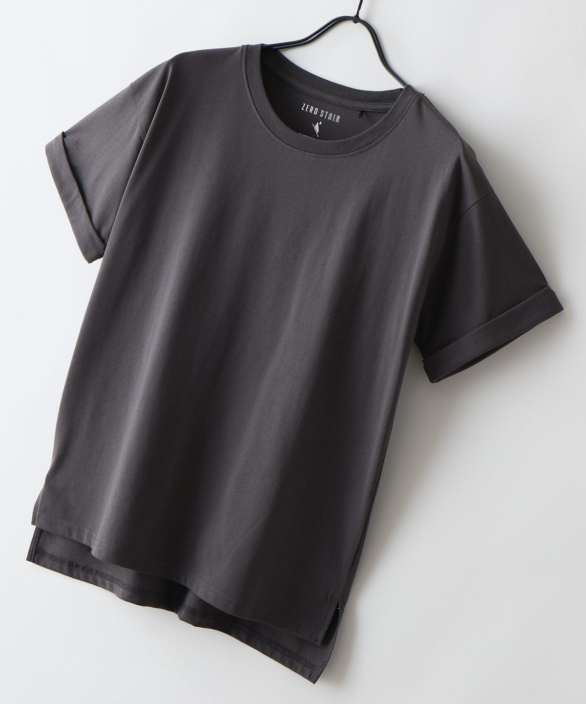 汗染みの目立ちにくいTシャツ ZEROSTAIN/ゼロステイン】ロールカフ
