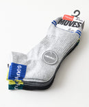 【HANES/ヘインズ】【甲メッシュで蒸れない】MOVES 3足組 ショートソックス 抗菌防臭 足底パイルで疲れにくい 高機能3P靴下