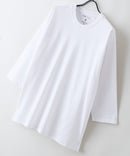 【ZERO STAIN/ゼロステイン】汗染みの目立ちにくいTシャツ ZEROSTAIN フットボール切り替え 7分袖 オーバーサイズ Tシャツ 防汚 UVカット ホワイト ❘ジーンズメイト公式オンラインショップ