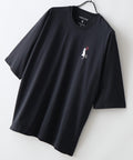 【ZERO STAIN/ゼロステイン】汗染みの目立ちにくいTシャツ ZEROSTAIN アニマルワンポイント刺繍オーバーサイズTシャツ 防汚 UVカット ブラック B柄 ❘ジーンズメイト公式オンラインショップ