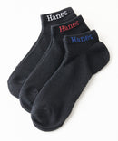 【HANES/ヘインズ】【総メッシュで蒸れない】MOVES 3足組 スニーカーソックス 抗菌防臭 吸汗速乾 高機能3P靴下