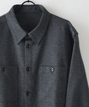 【BLUE STANDARD/ブルースタンダード】ストレッチニット ツイルシャツジャケット ウールタッチ