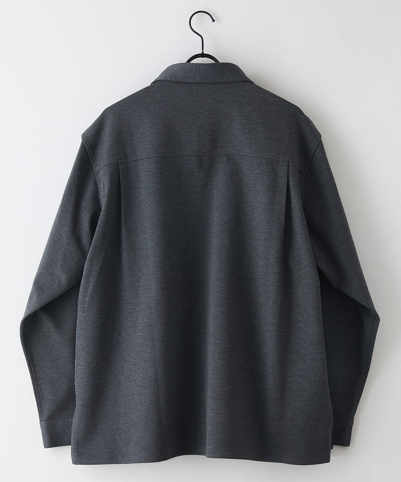 【BLUE STANDARD/ブルースタンダード】ストレッチニット ツイルシャツジャケット ウールタッチ