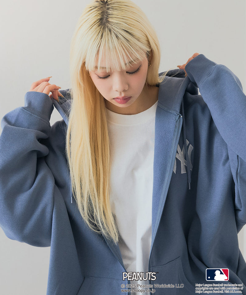 【PEANUTS×MLB】オリジナルデザイン フルジップパーカー ヤンキース ドジャース カブス キャラクター